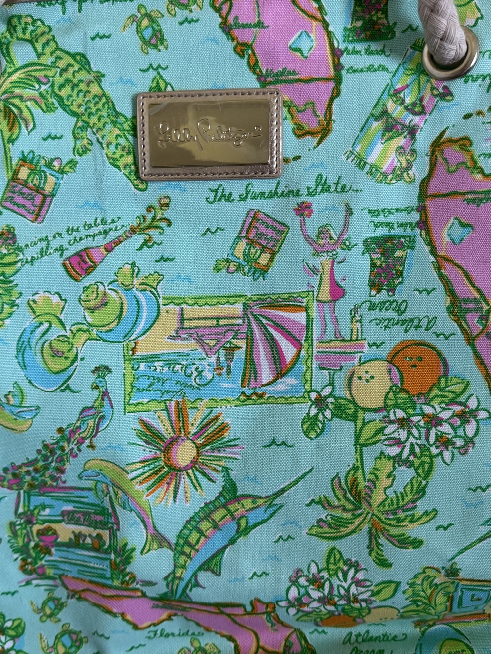 Lilly Pulitzer Mint Tropical Tote NWOT